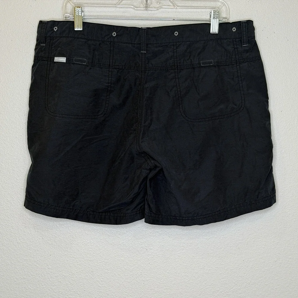 Columbia Shorts Womens Size Large Dark Blue Drawstring Waist Cotton Nylon Blend‎